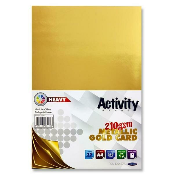 Premier A4 210gsm  Gold Card (Pkt 25)