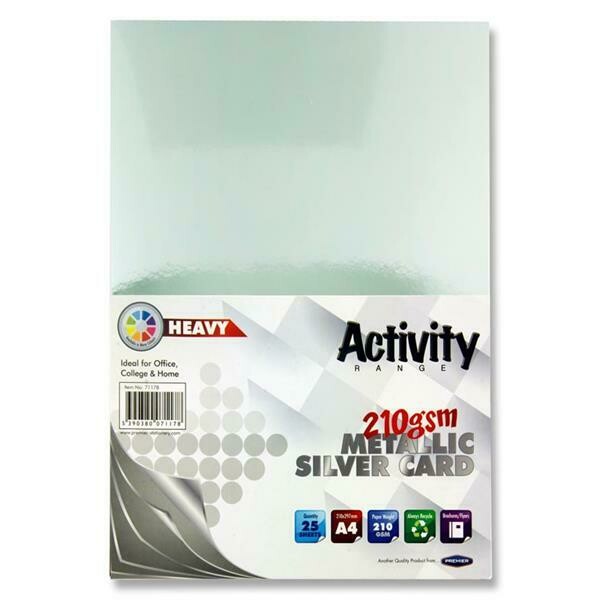 Premier A4 210gsm Silver Card (Pkt 25)