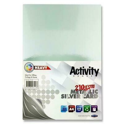 Premier A4 210gsm Silver Card (Pkt 25)