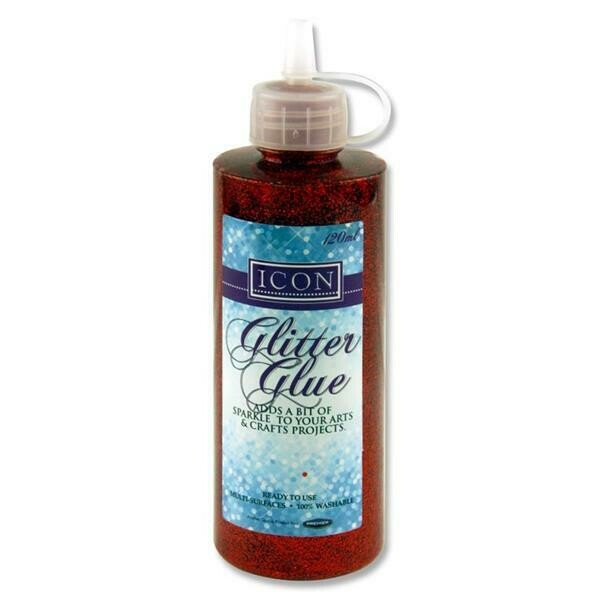 Icon Glitter Glue Red 120ml