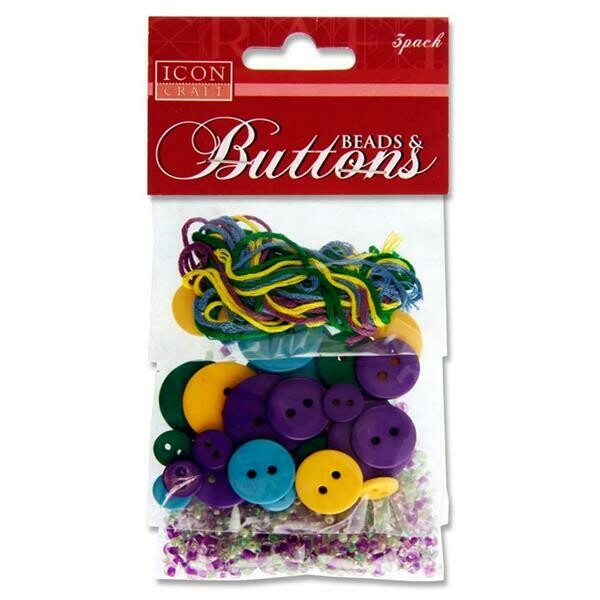 Buttons and Threads Yellow &amp; Purple