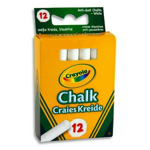 Crayola Anti Dust Chalk White  Box  12