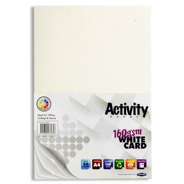 Premier A4 160gsm White  Card (Pkt  50)