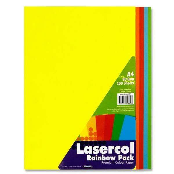 Lasercol A4 80gsm Paper Assorted Colours (pkt 250)