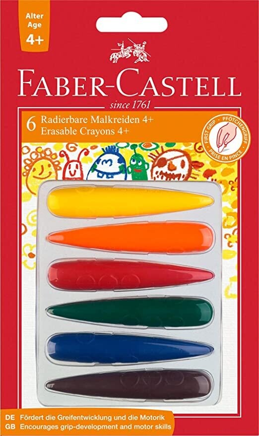 Faber Castell Finger Shaped Gripped Crayons (Pkt 6)