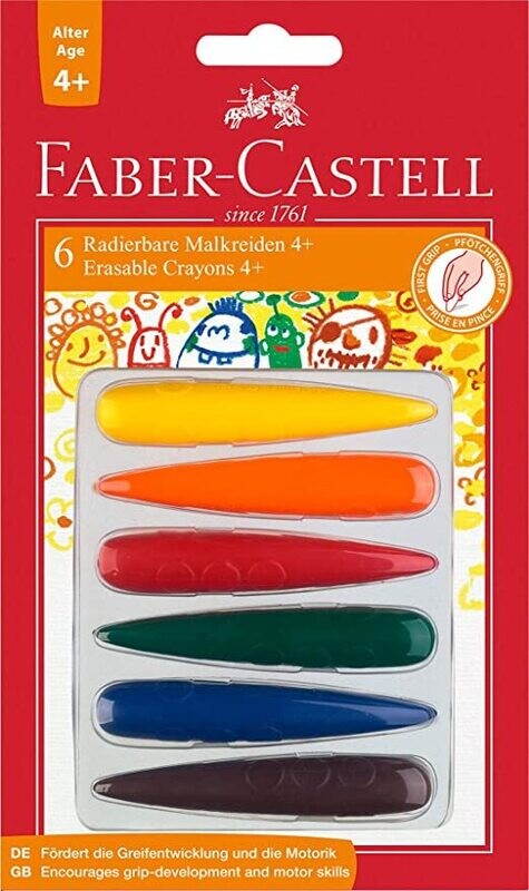 Faber Castell Finger Shaped Gripped Crayons (Pkt 6)