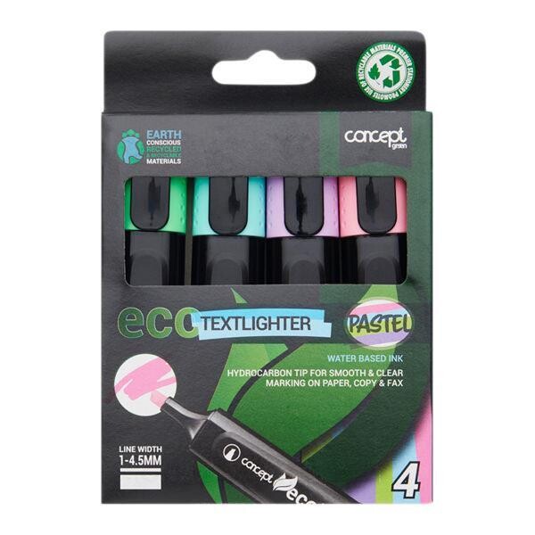 Concept Eco Pastel Highlighters (Pkt 4)