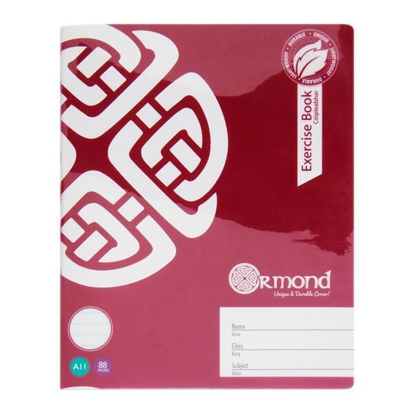 Durable Bold Ormond Copy (88 Pages), Colours: Red