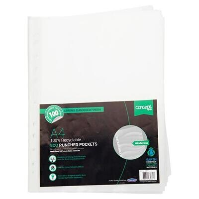 Concept Ec-Friendly A4 Poly Pockets (Pkt 100)