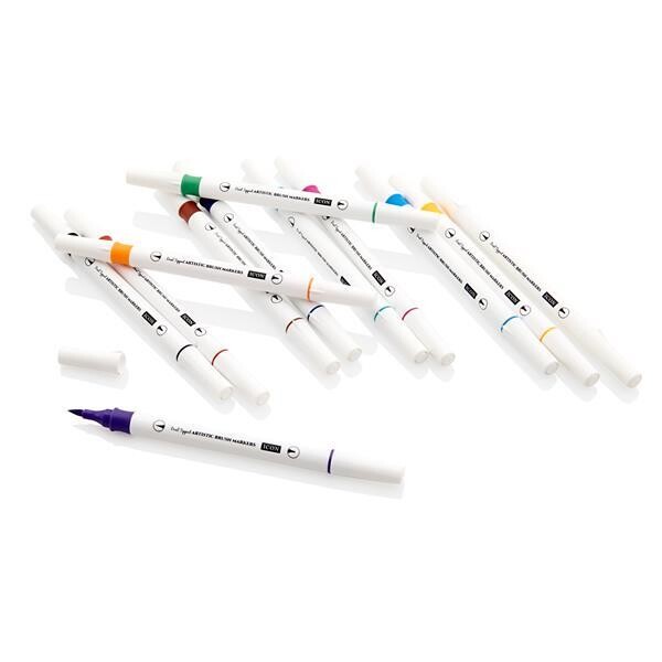 Icon Dual Tipped Brush Markers (Pkt 12)