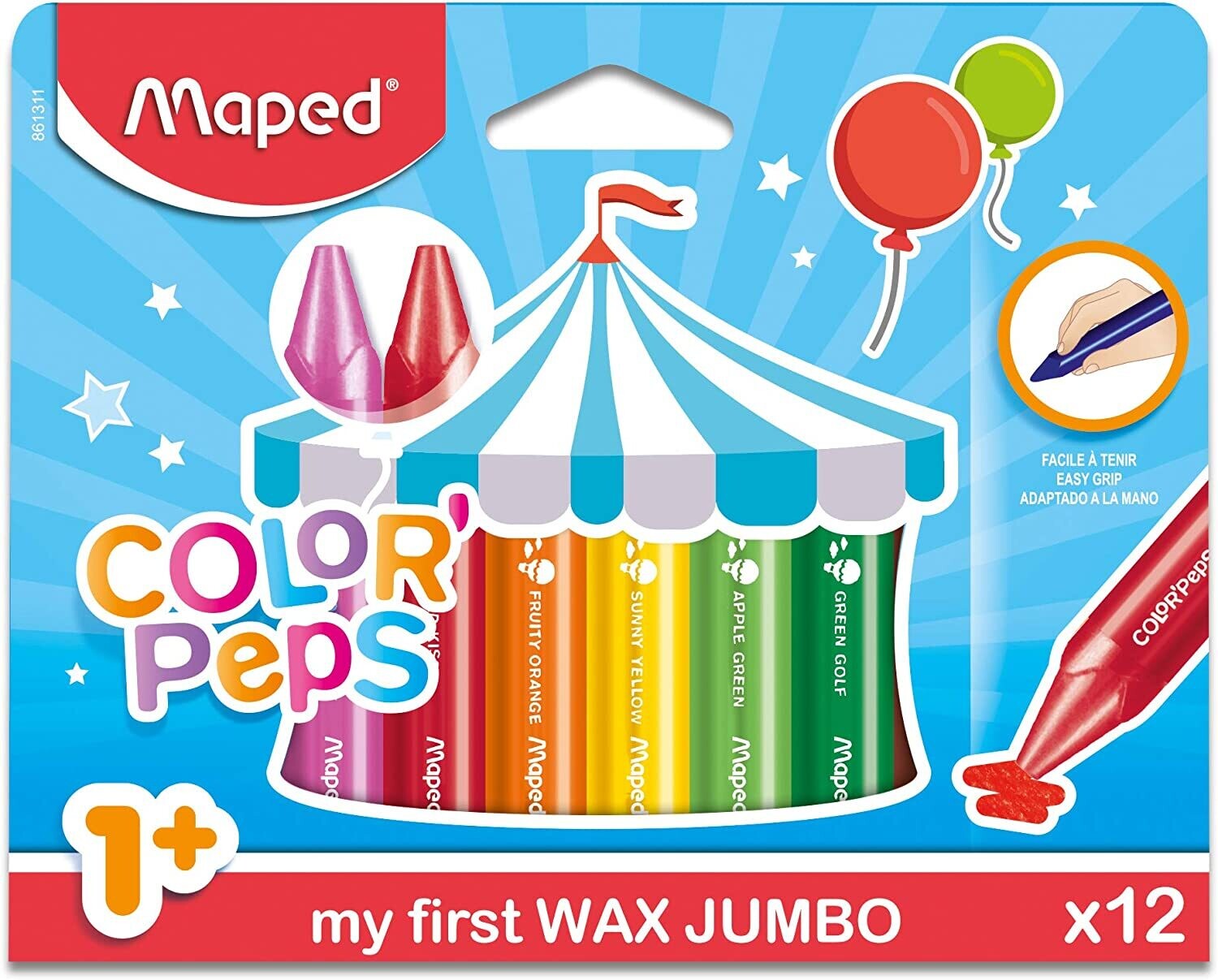 Maped Color Peps Jumbo Wax Crayons (Pkt 12)