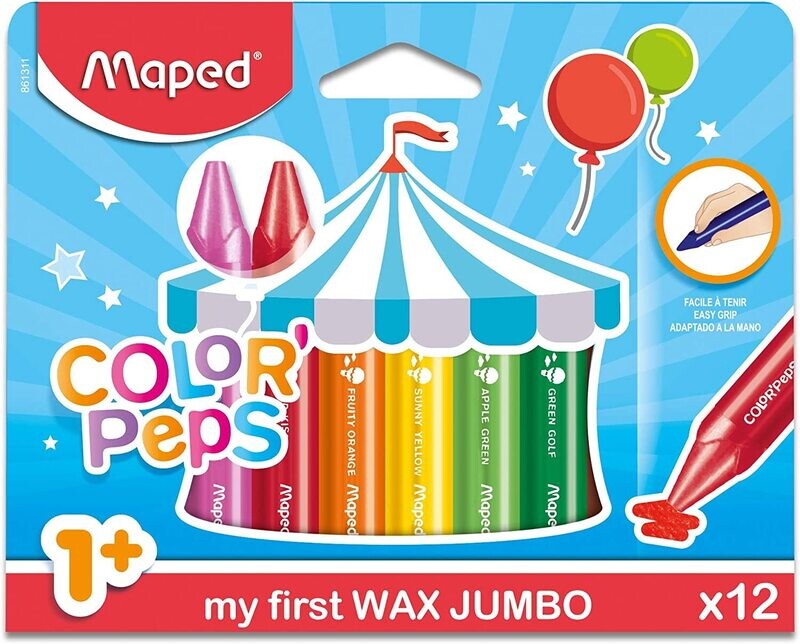 Maped Color Peps Jumbo Wax Crayons (Pkt 12)