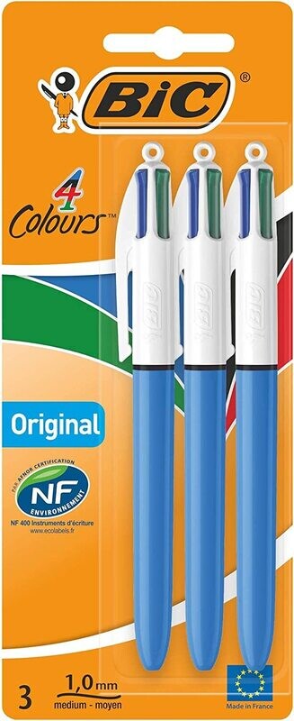 Bic 4-Colour Pen (Pkt 3)