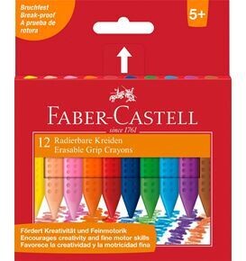 Faber Castell Erasable Grip Crayons (Pkt 12)