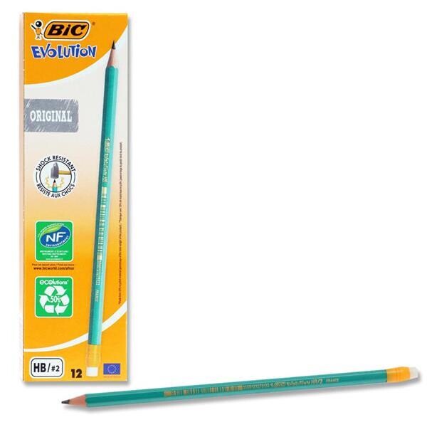 BIC Evolution Eraser-Tip HB Pencils (Pkt 8)