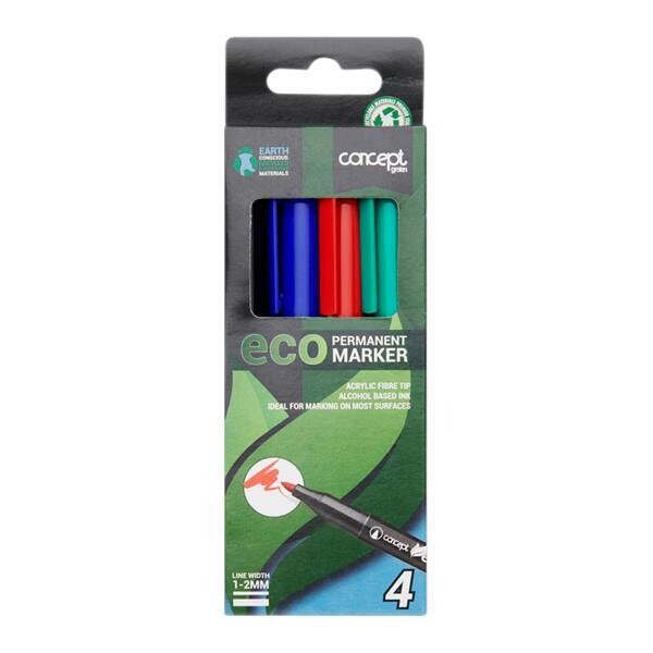 Eco Smart 1-2mm Permanent Markers (Pkt 4)