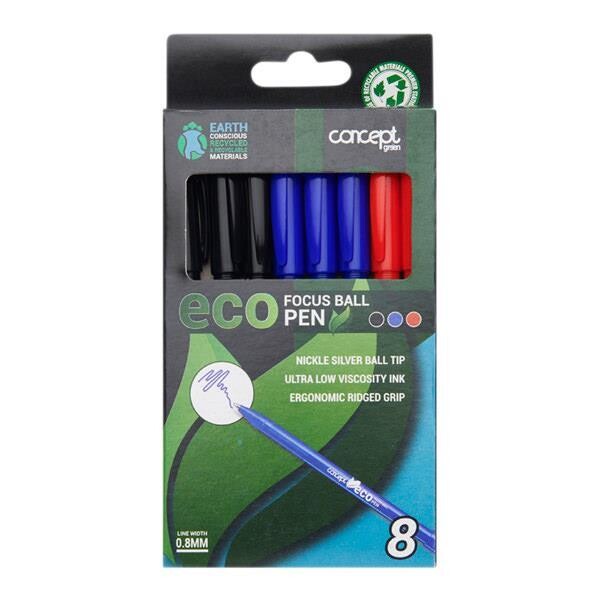 Eco Smart 0.8mm Ballpoint Pens (Pkt 8)
