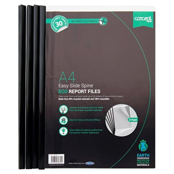 Eco-Smart A4 Easy Slide Report Files (Pkt 5)