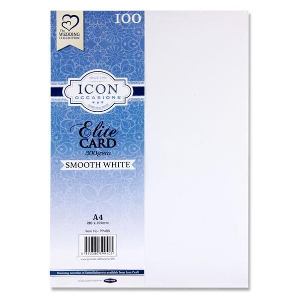 Icon A4 300gsm Smooth White Card (Pkt 100)