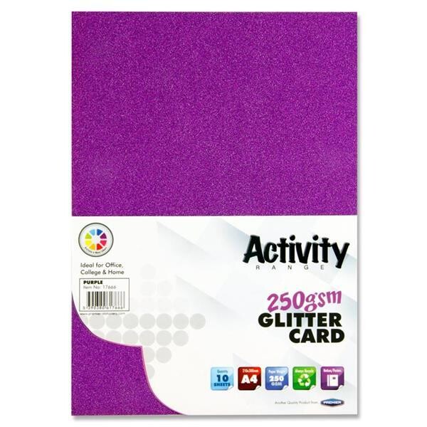 Premier A4 250gsm Purple Glitter Card (Pkt 10)