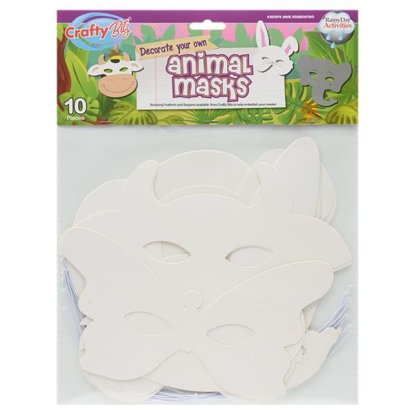 Crafty Bitz Animal Masks (Pkt 10)
