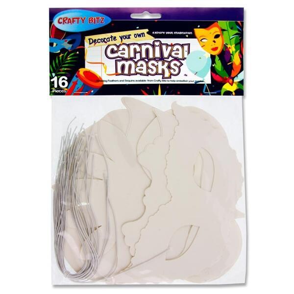 Crafty Bitz Carnival Masks (Pkt 16)