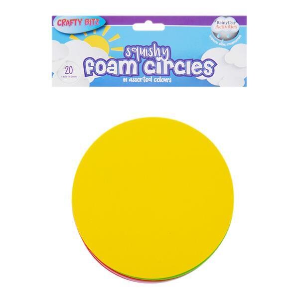Craft Bitz Assorted Colours Foam Circles (Pkt 20)