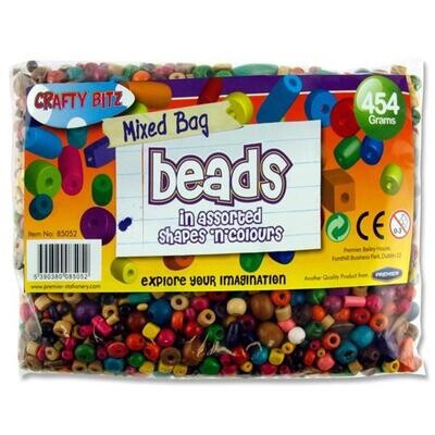 Crafty Bitz Large Coloured Wooden Beads (454g)