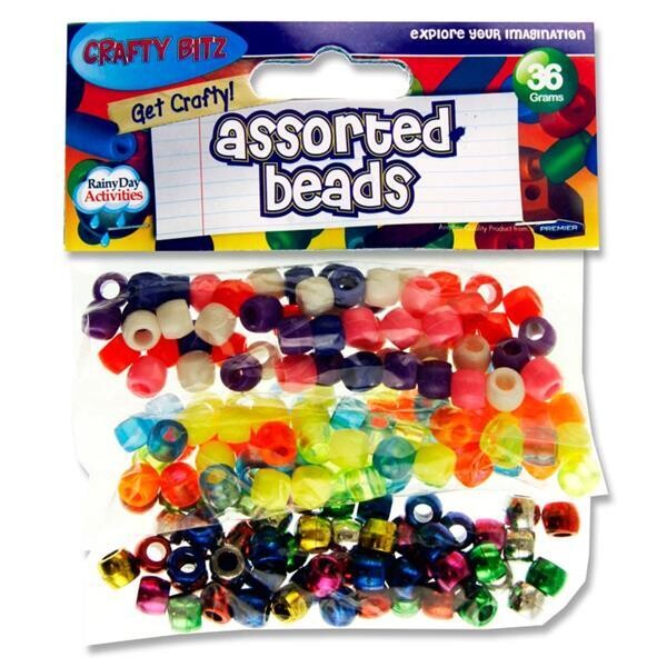Crafty Bitz Coloured Plastic Beads (36g)