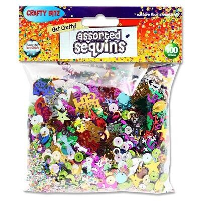 Crafty Bitz Assorted Sequins (100g)