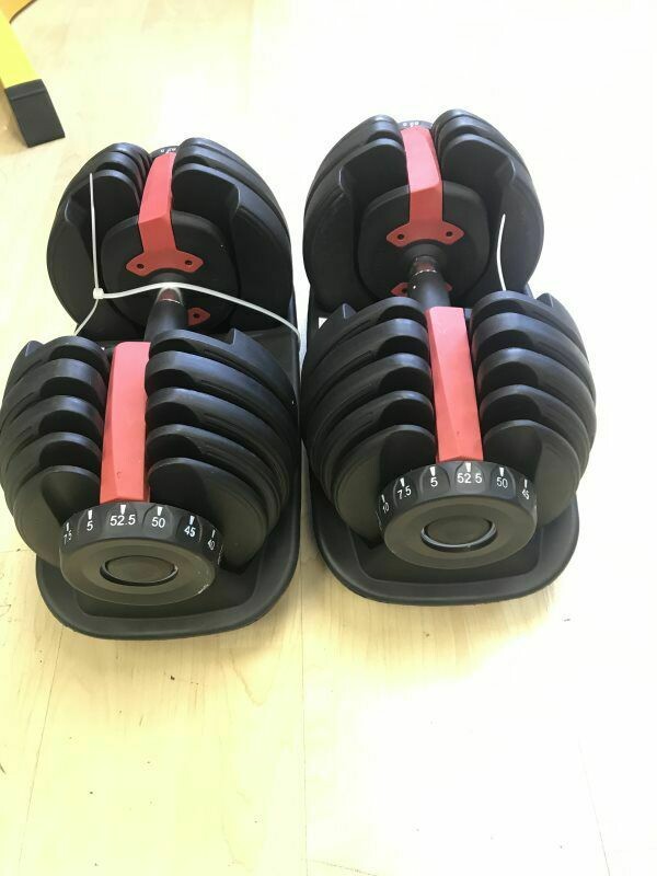 IRON ARMOUR 5-52.5LB ADJUSTABLE DUMBELLS  SET/PAIR