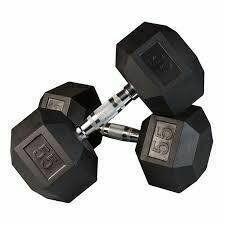 RUBBER HEX DUMBELLS 3lb / pair