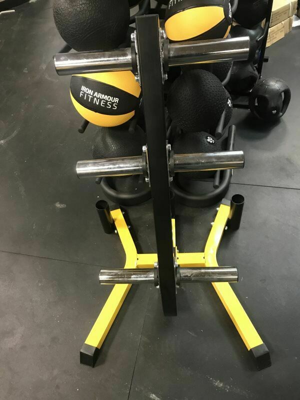 IRON ARMOUR OLYMPIC WEIGHT STAND WITH 3 BAR HOLDER.