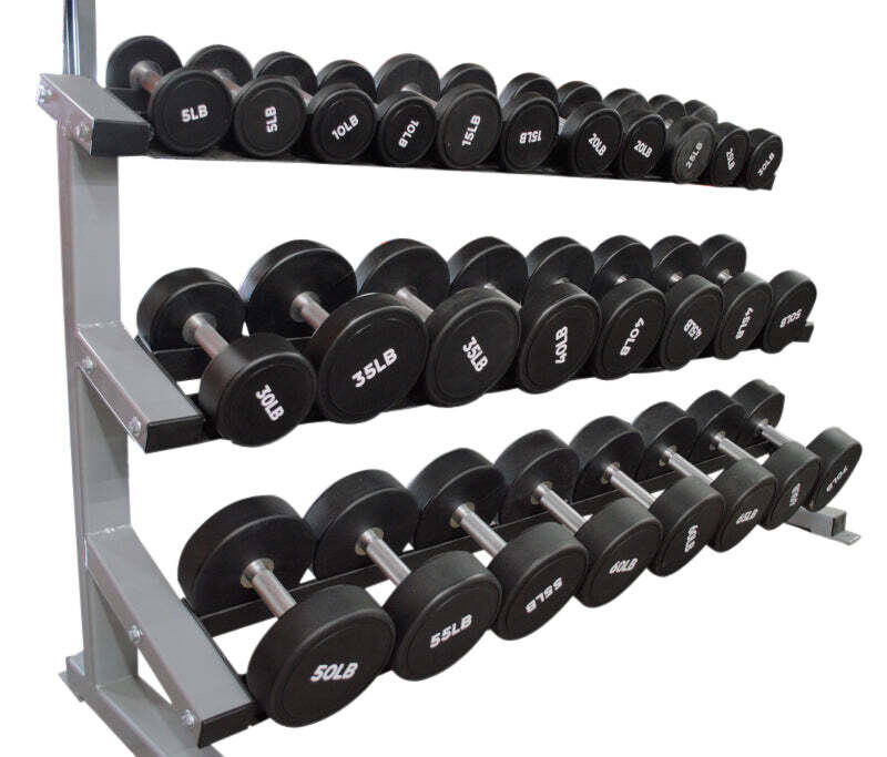 Commercial Pro Rubber Dumbell Set 5-100lbs - RACK NOT INCLUDED