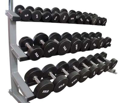 Commercial Pro Rubber Dumbell Set 5-100lbs - RACK NOT INCLUDED