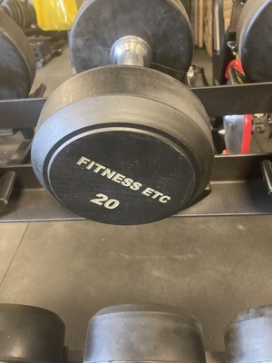 Commercial Round Rubber Dumbbells - All Sizes