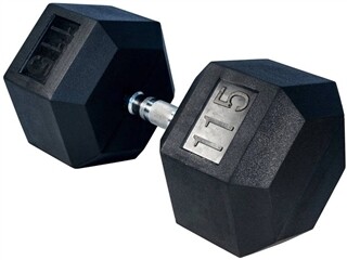 RUBBER HEX DUMBELLS 115LB PAIR