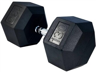 RUBBER HEX DUMBELLS 130LB PAIR