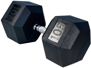 RUBBER HEX DUMBELLS 105LB PAIR