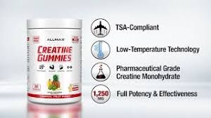 ALLMAX Nutrition Creatine Gummies - Tropical Fruit Punch Flavor - 90 Gummies