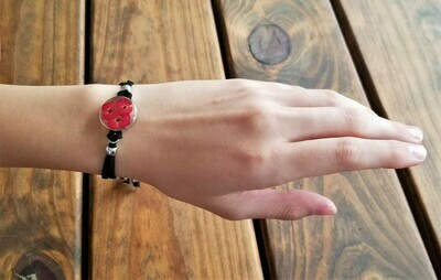 Crown Of Thorns, Leather Circle Bracelet, Transparent Background