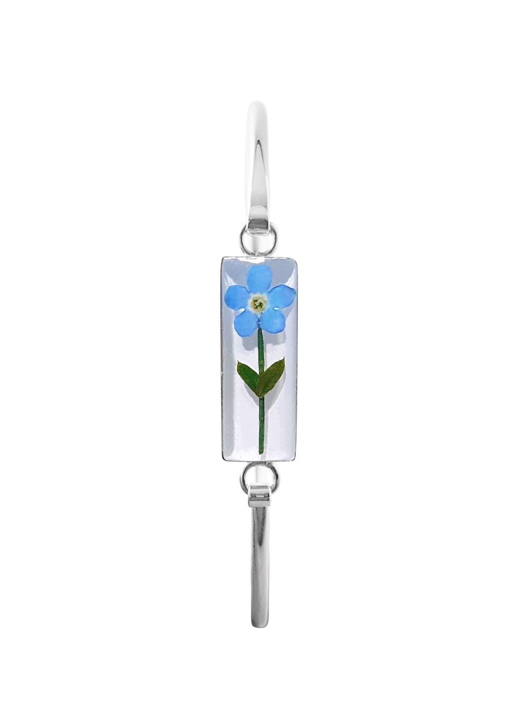 Forget-Me-Not, Rectangle Bracelet, White Background