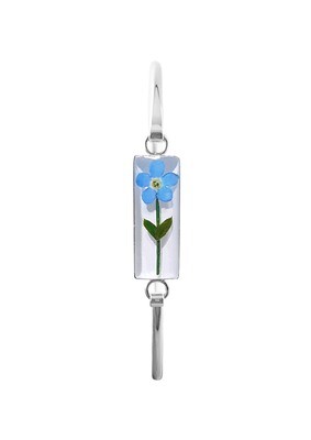 Forget-Me-Not, Rectangle Bracelet, White Background