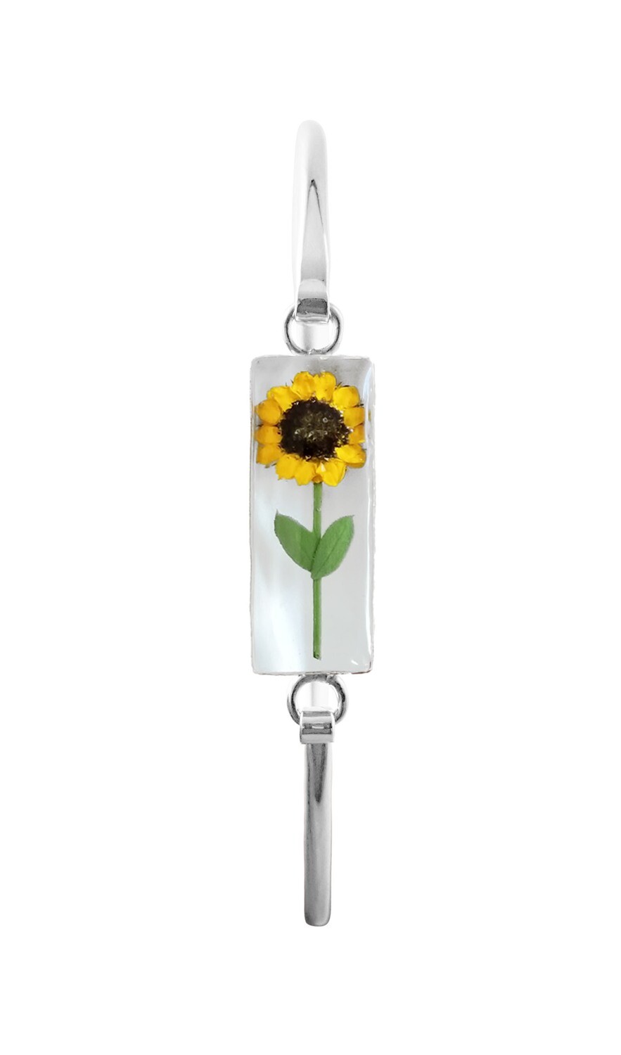 Sunflower Bracelet, Medium Rectangle, White Background.