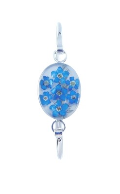 Forget-Me-Not, Oval Bracelet, White Background