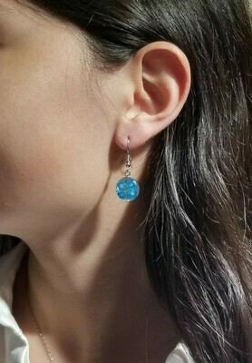 Forget-Me-Not, Circle Earrings, White Background