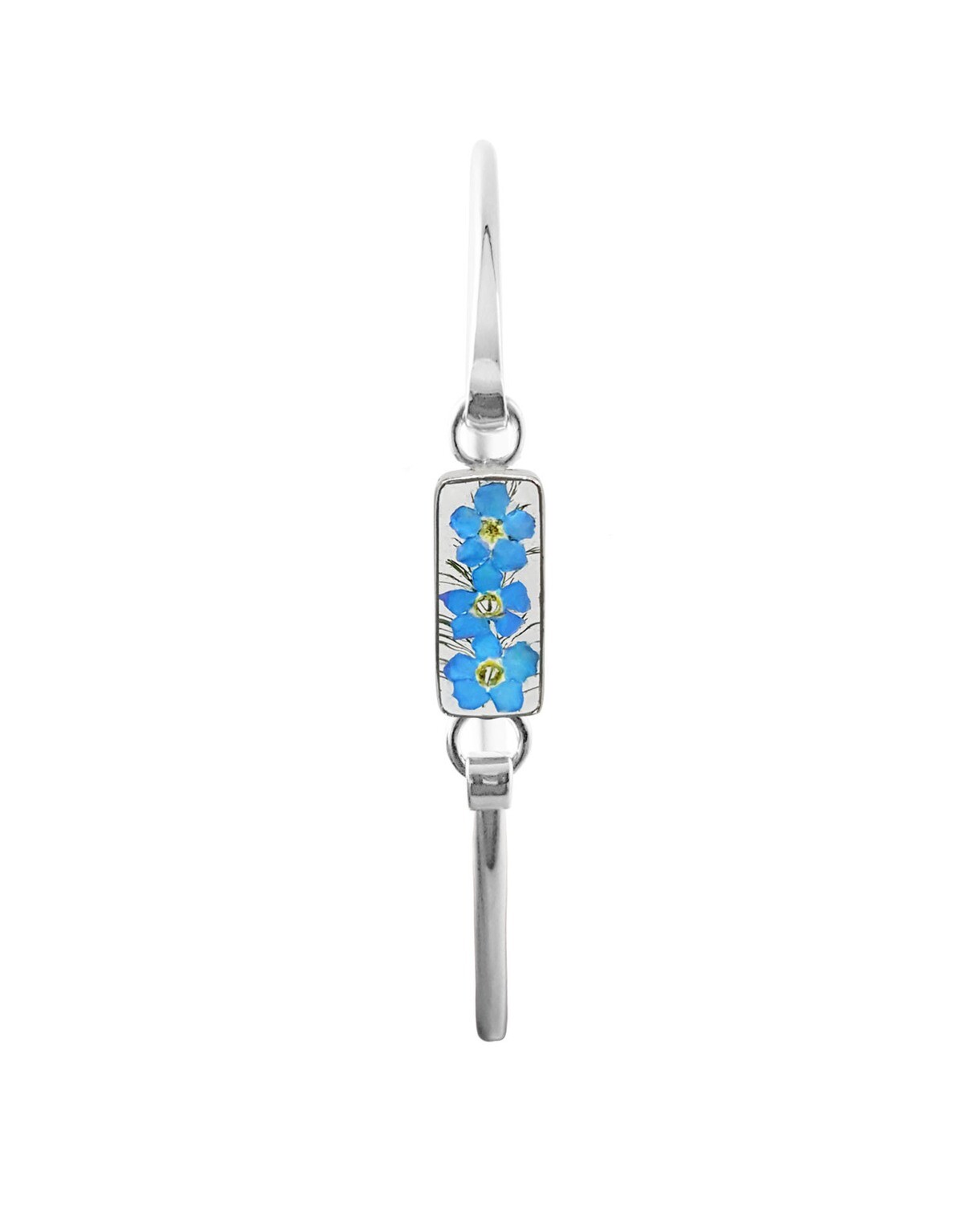 Real Forget-Me-Not, Small Rectangle Bracelet, Transparent