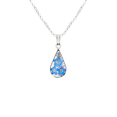 Forget-Me-Not Necklace, Small Teardrop, Transparent