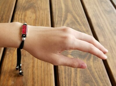 Crown Of Thorns, Rectangle Leather Bracelet, Transparent