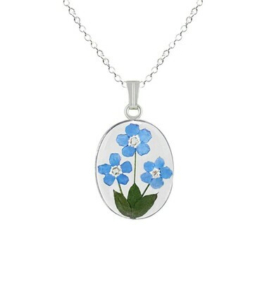 Forget-Me-Not Necklace, Medium Oval, Transparent